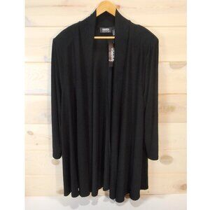 NWT Baranda Women's Plus size 2X Black Open Front Stretch Knit Cardigan Vintage